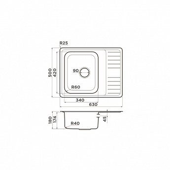 картинка Мойка Omoikiri SAGAMI-63-IN 