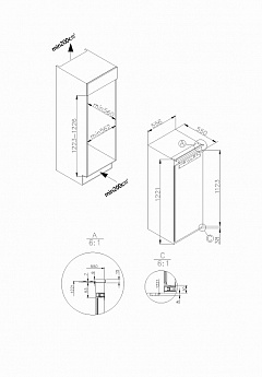 картинка Встраиваемый холодильник Korting KSI 1221 
