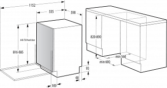 картинка Посудомоечная машина встраиваемая Gorenje GV643E90 