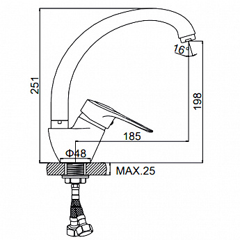 картинка Смеситель Ledeme H04A L5904A сатин  