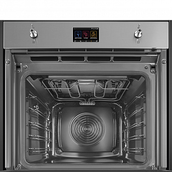 картинка Электрический духовой шкаф с функцией СВЧ и пароварки Smeg SO6303APX  картинка Электрический духовой шкаф с функцией СВЧ и пароварки Smeg SO6303APX