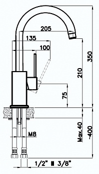 картинка Смеситель Rivelato Orta 9021203  картинка Смеситель Rivelato Orta 9021203