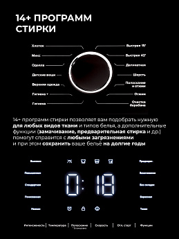 картинка Стиральная машина с паром Lex LWM07012GRIDD drive 