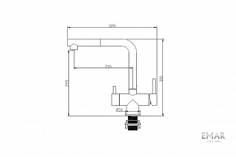 картинка Смеситель Emar Pvd ECB - 7017  картинка Смеситель Emar Pvd ECB - 7017
