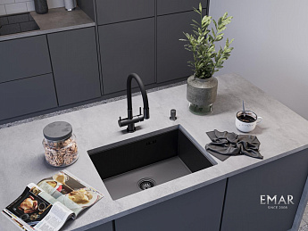 картинка Мойка для кухни Emar EMB-132 PVD Nano Dark  картинка Мойка для кухни Emar EMB-132 PVD Nano Dark