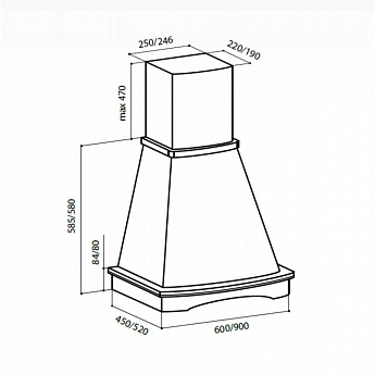 картинка Кухонная вытяжка Lex ASTORIA 600 IVORY 
