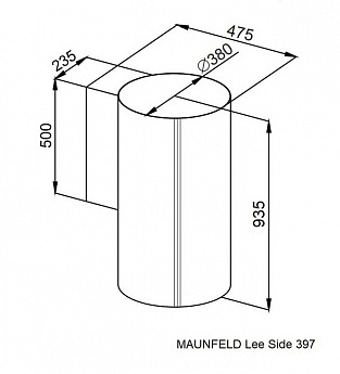 картинка Кухонная вытяжка Maunfeld LEE SIDE 397 черный  картинка Кухонная вытяжка Maunfeld LEE SIDE 397 черный