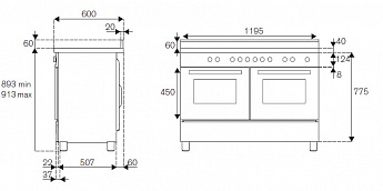 картинка Комбинированная кухонная плита Bertazzoni MAS126G2EXT нержавеющая сталь 