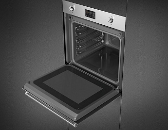 картинка Электрический духовой шкаф с СВЧ Smeg SO6302M2X  картинка Электрический духовой шкаф с СВЧ Smeg SO6302M2X