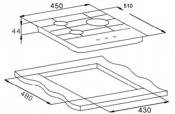 картинка Газовая варочная панель Weissgauff HGG 451 BGh Nano Glass 