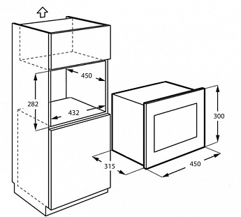 картинка Микроволновая печь встраиваемая Monsher MMH 1015 Noir 
