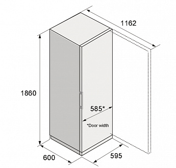 картинка Полувстраиваемый холодильник Asko RFR286KNCW1 белый 