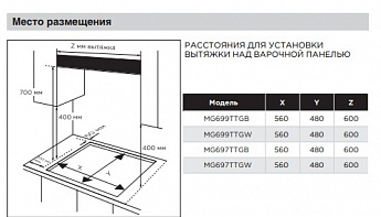 картинка Газовая варочная панель Midea MG697TTGB черная 