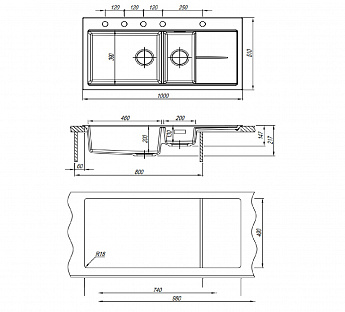 картинка Мойка для кухни Florentina Россана-1000 