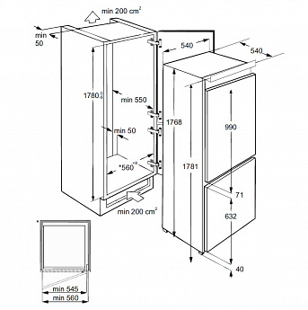 картинка Встраиваемый холодильник Lex RBI 201 NF 