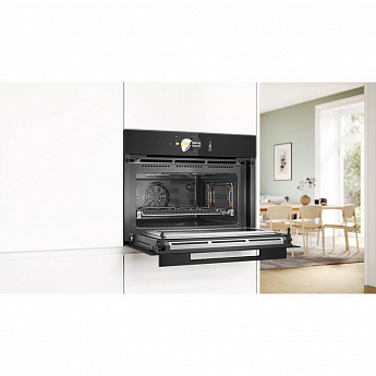 картинка Электрический духовой шкаф с функцией СВЧ Bosch CMG978NB1 черный  картинка Электрический духовой шкаф с функцией СВЧ Bosch CMG978NB1 черный