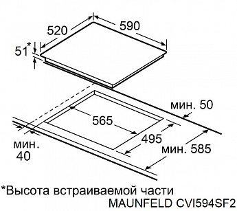 картинка Индукционная варочная панель Maunfeld CVI594SF2BK LUX Inverter 