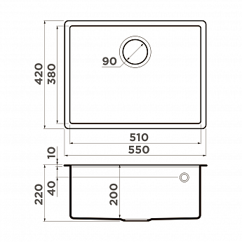 картинка Мойка для кухни Omoikiri TEDORI-54-U 