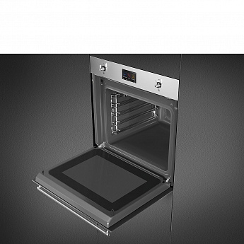 картинка Электрический духовой шкаф с функцией СВЧ и пароварки Smeg SO6303APX  картинка Электрический духовой шкаф с функцией СВЧ и пароварки Smeg SO6303APX