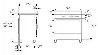 картинка Комбинированная кухонная плита Bertazzoni HER96L1EAVT слоновая кость 