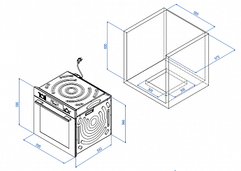 картинка Газовый духовой шкаф Weissgauff WGO 706 D BLACK GLASS 