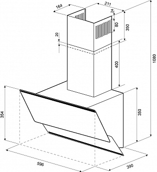 картинка Кухонная вытяжка Krona IRIDA 600 WHITE PUSH BUTTON 