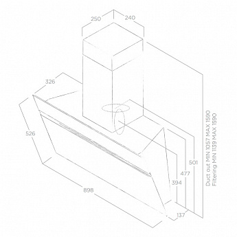 картинка Кухонная вытяжка Elica STRIPE URBAN ZINC/A/90 