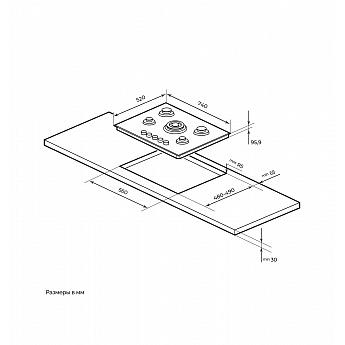 картинка Газовая варочная панель MILLEN MGHGD 7501 BL 