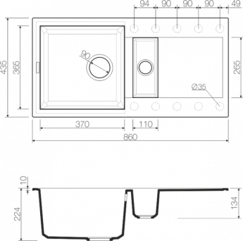 картинка Мойка для кухни Omoikiri SAKAIME-86-2 