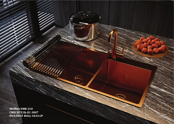 картинка Мойка для кухни Emar EMB-210 PVD Nano Coppery 