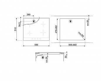 картинка Индукционная варочная панель Smeg SI964NM 