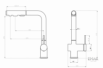 картинка Смеситель Emar Steel ЕСВ-7020 черный  картинка Смеситель Emar Steel ЕСВ-7020 черный