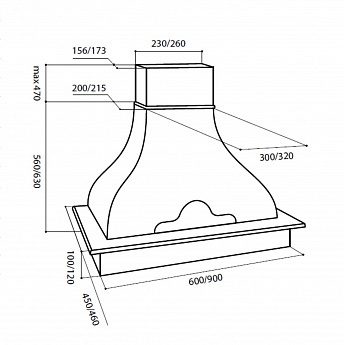 картинка Кухонная вытяжка Lex NAPOLI 600 WHITE 