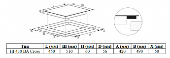 картинка Индукционная варочная панель Weissgauff HI 430 BA Cross 