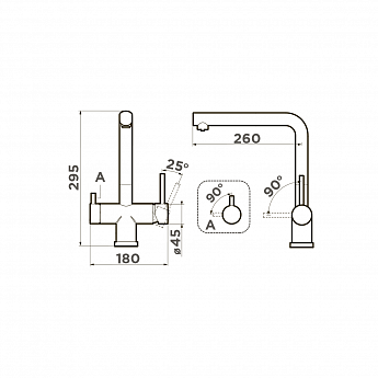 картинка Смеситель Omoikiri TAKAMATSU нержавеющая сталь 