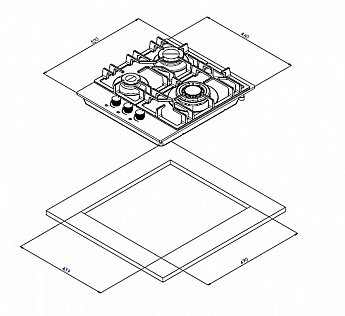 картинка Газовая варочная панель Weissgauff HG 453 BGV 