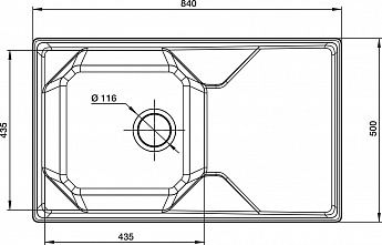 картинка Мойка для кухни Granfest GF-U-840L 