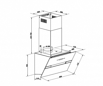 картинка Кухонная вытяжка Maunfeld MERSEY 60 INOX GLASS WHITE  картинка Кухонная вытяжка Maunfeld MERSEY 60 INOX GLASS WHITE