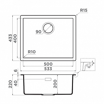 картинка Мойка Omoikiri YAMAKAWA 55T-U/I  картинка Мойка Omoikiri YAMAKAWA 55T-U/I
