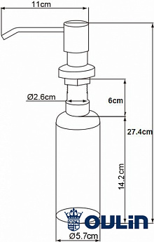 картинка Дозатор для мыла Oulin OL-401 D  картинка Дозатор для мыла Oulin OL-401 D