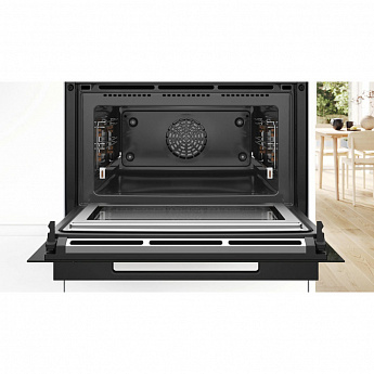 картинка Электрический духовой шкаф с функцией СВЧ Bosch CMG978NB1 черный  картинка Электрический духовой шкаф с функцией СВЧ Bosch CMG978NB1 черный