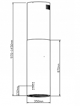 картинка Кухонная вытяжка Weissgauff Tubus 1406 Island Black 