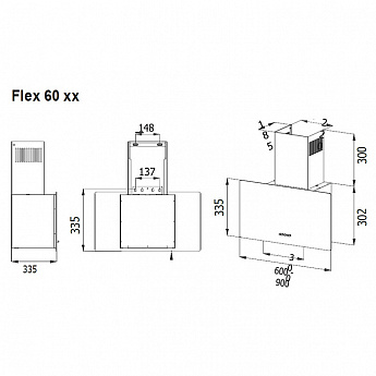 картинка Кухонная вытяжка Evelux FLEX 60 BG  картинка Кухонная вытяжка Evelux FLEX 60 BG
