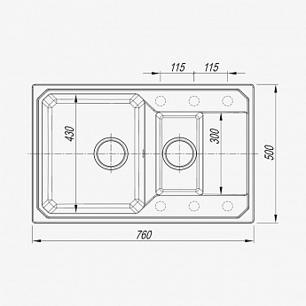 картинка Мойка для кухни Dr. Gans Кардинал 760К 