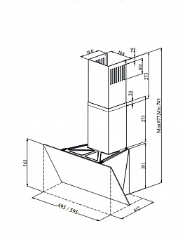 картинка Кухонная вытяжка Monsher ASTRA 50 NOIR 