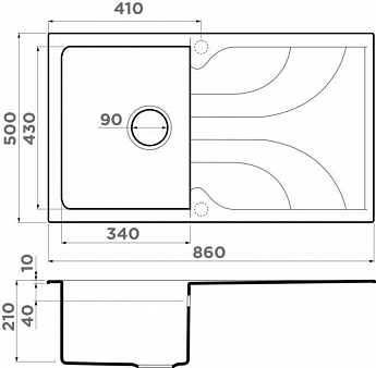 картинка Мойка для кухни Omoikiri YASUGATA-86 