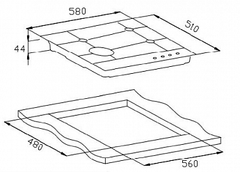 картинка Газовая варочная панель Weissgauff HGG 641 BGh 